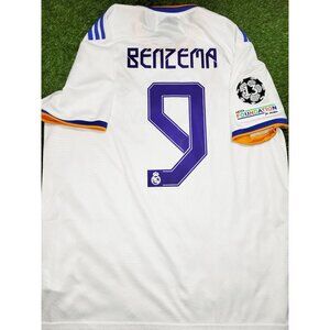 Benzema Real Madrid 2021 2022 UEFA FINAL Home Soccer Jersey Shirt XL SKU# GQ1359